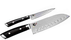 SET 2 COUTEAUX DE CUISINE SHUN KAJI UTILITARIO + SANTOKU ALVEOLADO