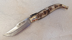 DAMASCO STEEL MANGO CARNERO 8 CM POCKET KNIFE