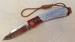 KNIFE ENGRAVED STEEL HANDLE BEECH AND BONE DEER 18 CM