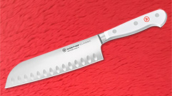 COUTEAU CLASSIQUE BLANC SANTOKU ALVEOLADO 17 CM