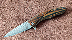 SALAMANDER TEK TACTICAL POCKET KNIFE DAMASCUS STEEL G10 TEXTURED HANDLE