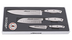 SET 3 KITCHEN KNIVES RIVIERA BLANC SERIES WITH SCISSORS AS A GIFT