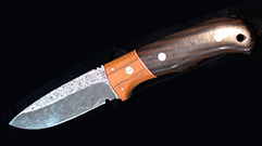 CUCHILLO ARTESANAL NIETO ACERO DAMASCO 1095 FORGED MANGO GRANADILLO Y TEJO