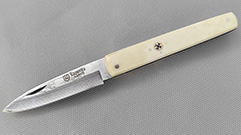 EXPOSITO DAMASCUS STEEL AND VG10 CAMEL BONE PENKNIFE