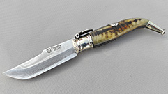 POCKET KNIFE EXPOSITO DAMASCUS STEEL AND VG10 MUFLON HORN