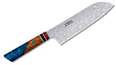 CUCHILLO TOKISU DAMASCO SANTOKU 9 CM