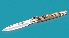 COUTEAU EXPOSE-MACHETE LAME ACIER SANDVIK 12c27 RAISIN DE MONTAGNE