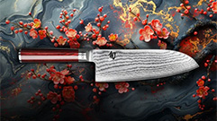 COUTEAU SHUN CLASSIC RED SANTOKU EDITION LIMITEE